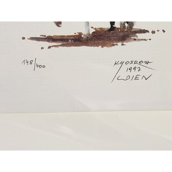 ORIGINAL WATERCOLOR PICTURE-Dr. Khosrow Salehi-Military-Equestrian Military - Picture 2 of 9